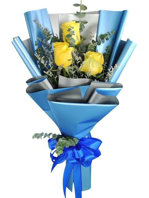 3pcs. Ecuadorian Yellow Roses