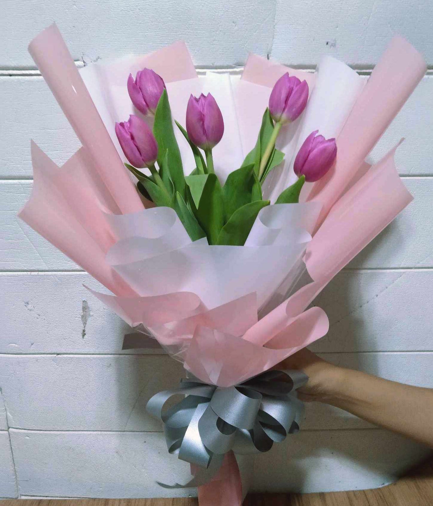 5pcs. Pink Tulips