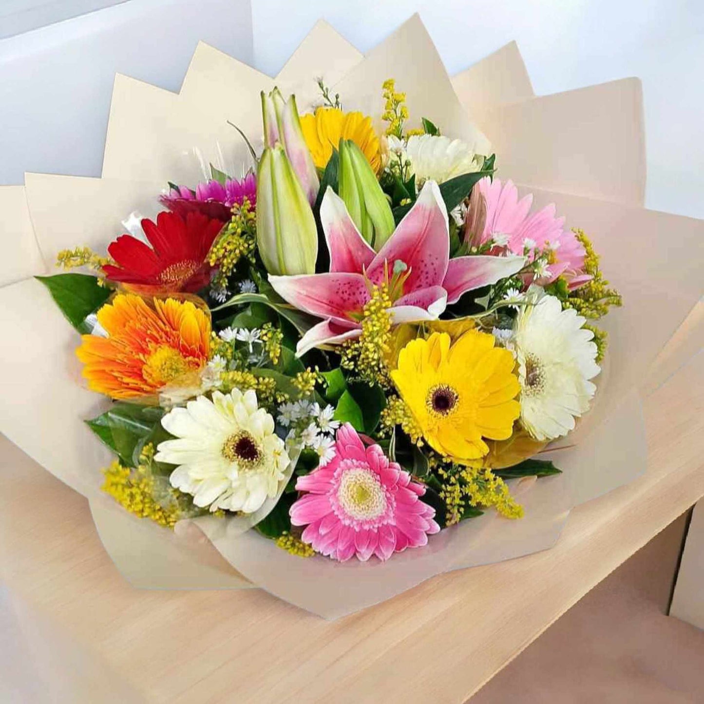 Mixed Gerberas with Lily
