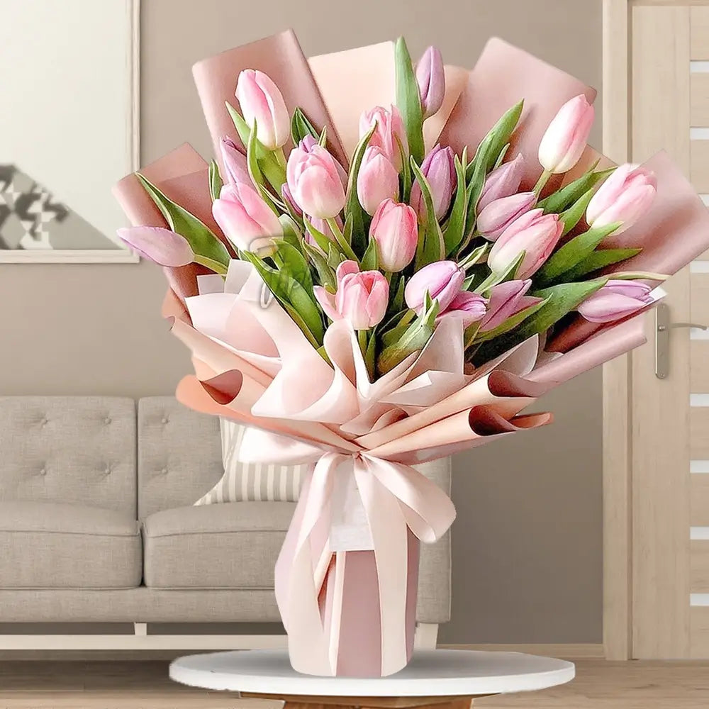 Pink Tulips Love