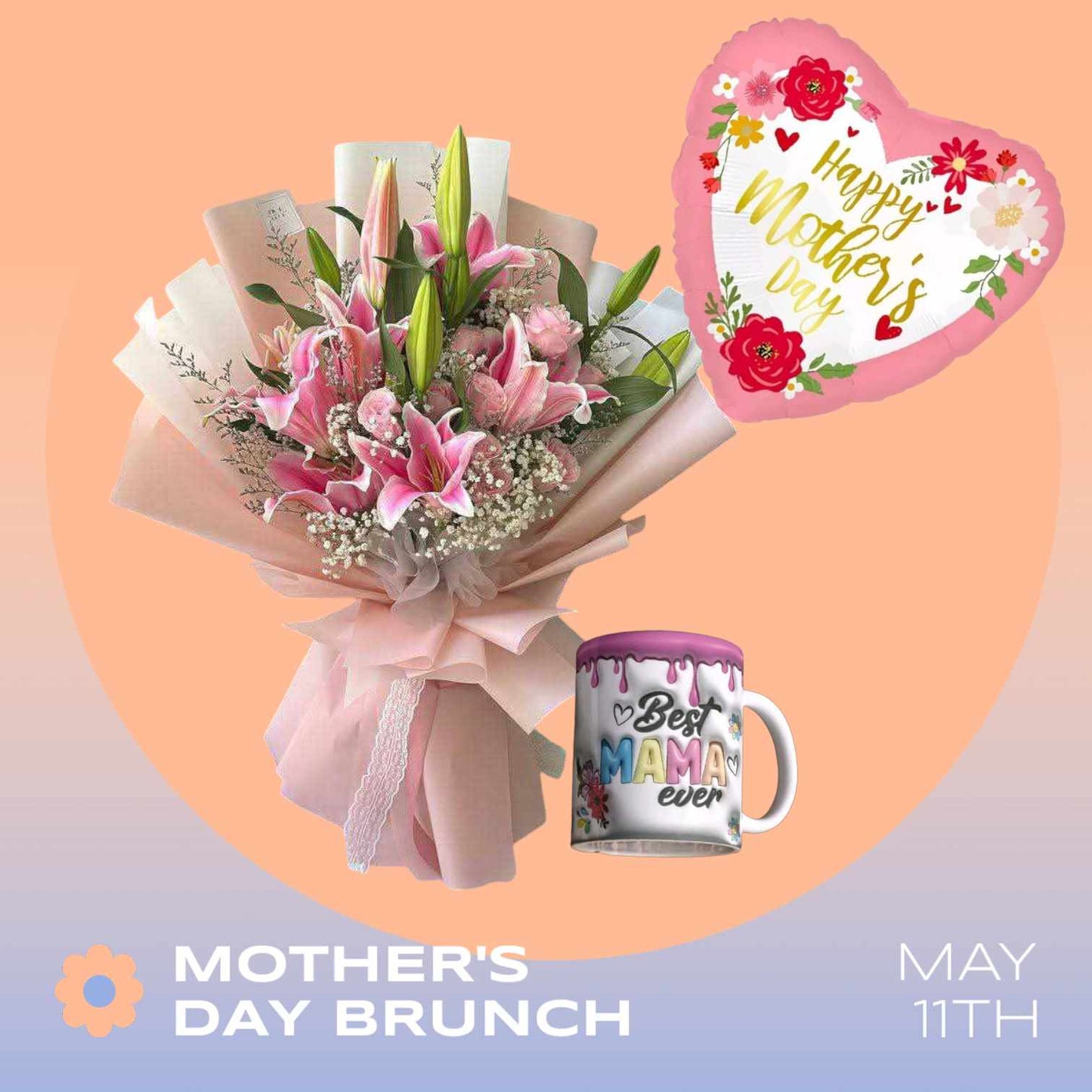 Pink Lily and Roses with 2 Freebies