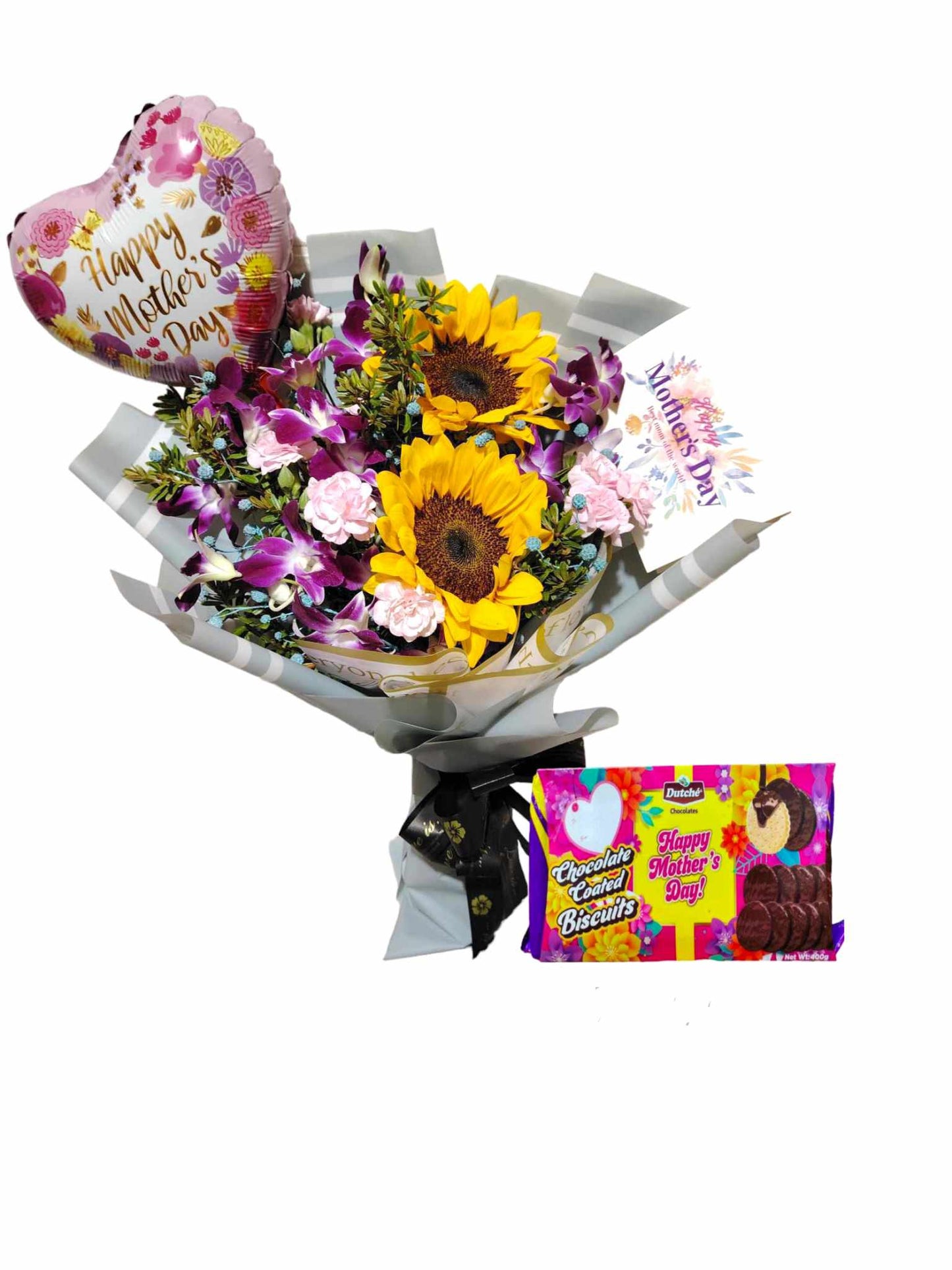Mixed Flower with Dutch Chocolate Biscuit