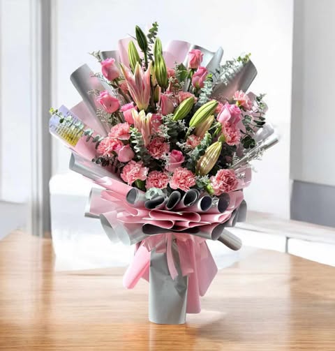 Large Pink Flowers Bouquet