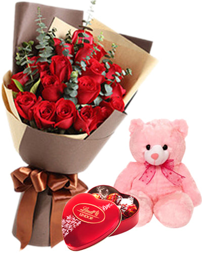 Roses Bear and Lindth Chocolate