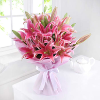 10 Pink Oriental Lilies
