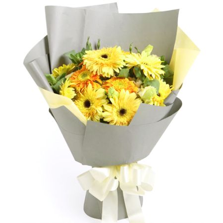 10pcs. Yellow Gerberas Bouquet