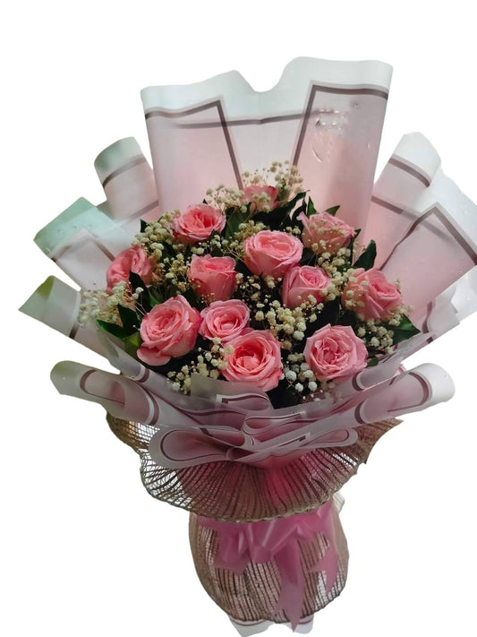 12pcs. Soft Pink Ecuadorian Rose