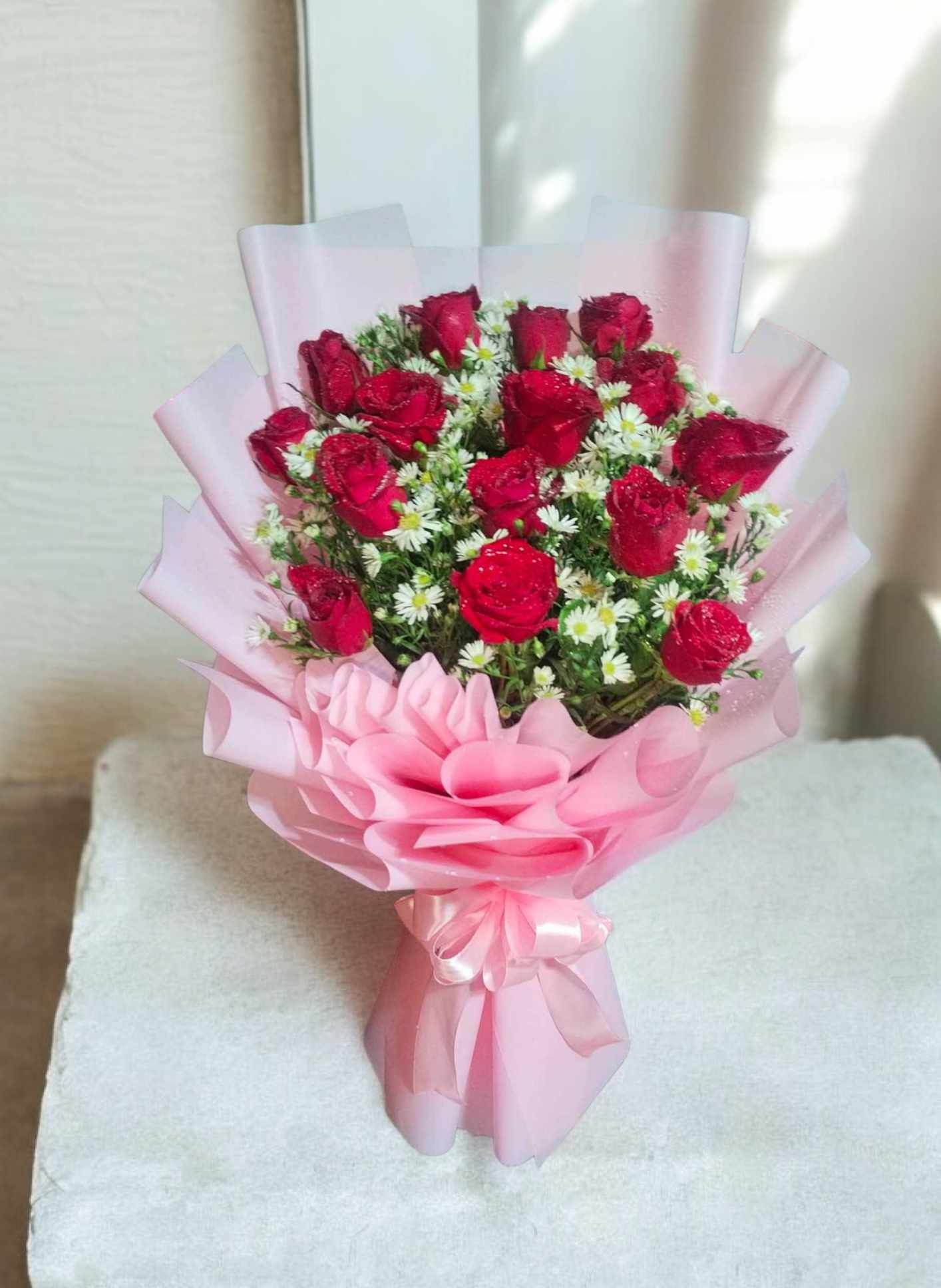15Pcs. Red Roses Bouquet – Online Flower Express