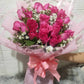 24 Pcs Hot Pink Rose