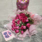 24 Pcs Hot Pink Rose