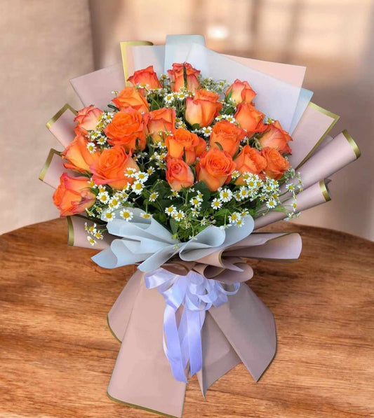 2 dozen Orange Roses Bouquet