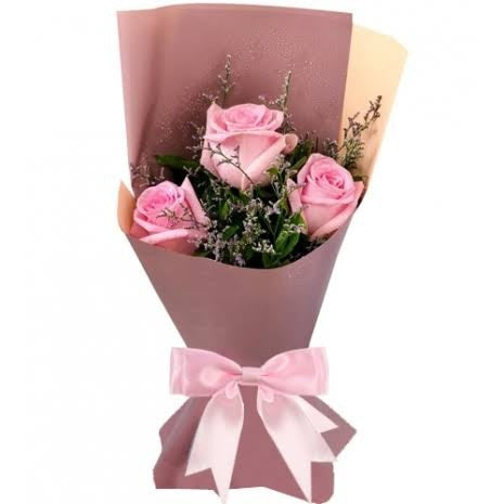 3pcs. Ecuadorian Soft Pink Roses