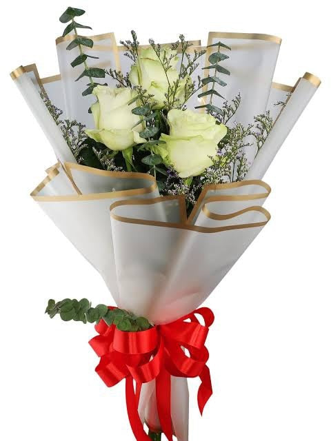 3pcs.  Ecuadorian White Roses