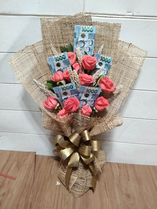 5000Php and Orange Roses Bouquet
