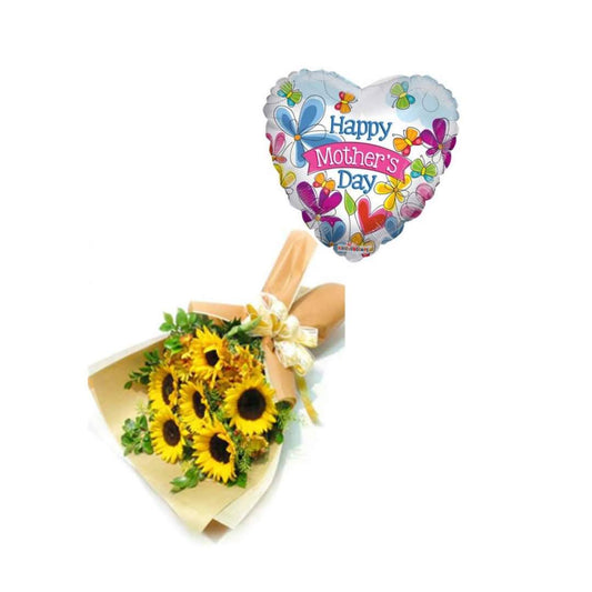 6 Stems Sunflowers with Balloon