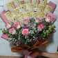 8pcs Ecuadorian Pink Roses with 8k