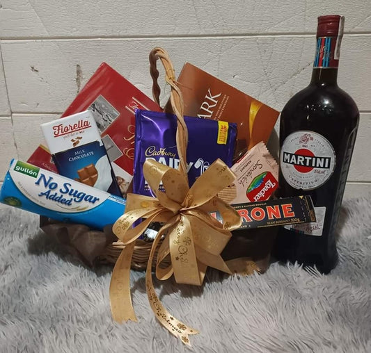 Bottle of Martini Asti and Chocolates