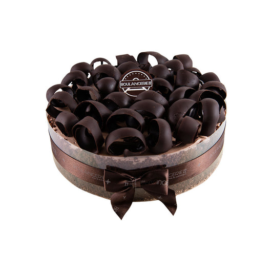 Dark Chocolate Curls Cake - Size 8.5 inches