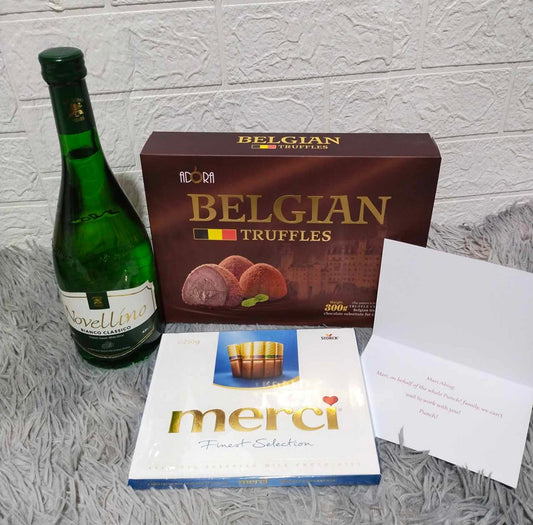 Champagne with 2 boxes of chocolates