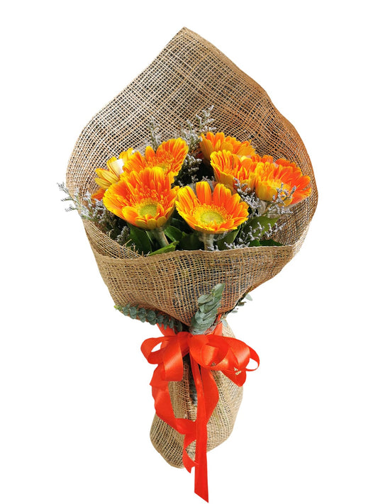 10pcs. Orange Gerberas