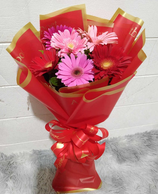 Pink and Red Gerberas Bouquet