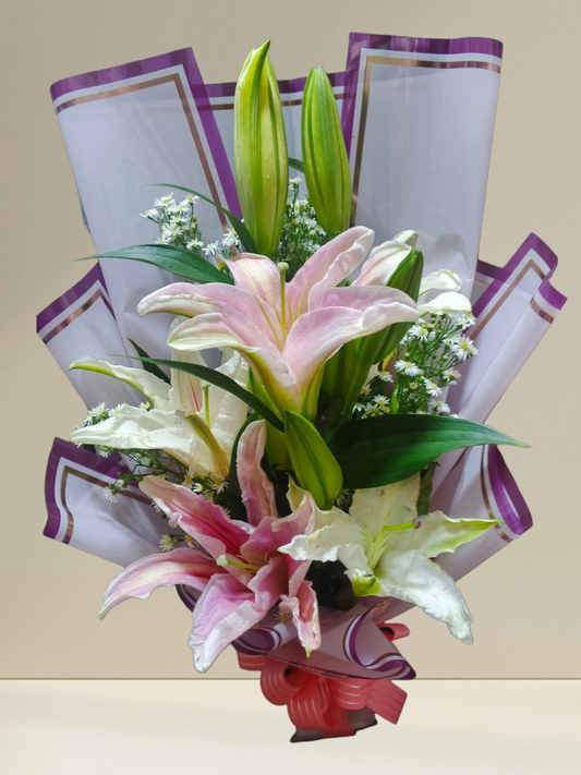 Pink and White Lilies