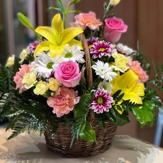 Colorful Flowers Basket