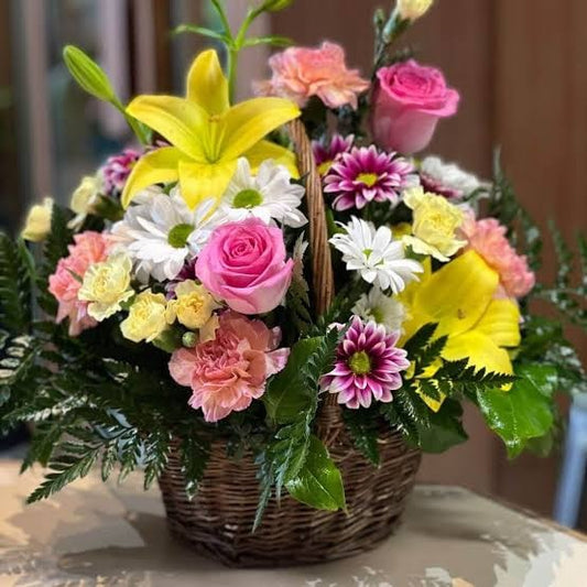 Colorful Flowers Basket