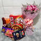 Roses with Gift Hamper Basket