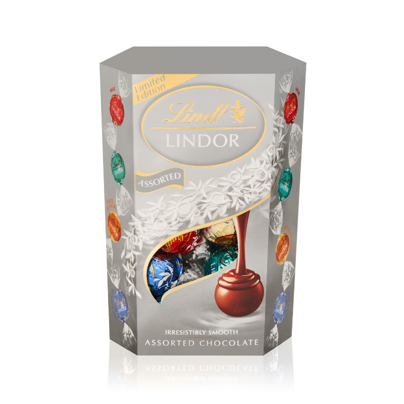 Lindt Lindor Silver Assorted Cornet 200g