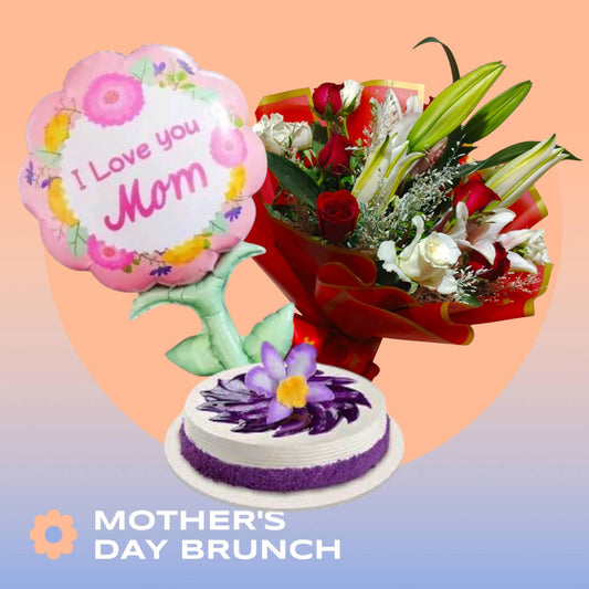 Mixed Bouquet with Cake and Balloon