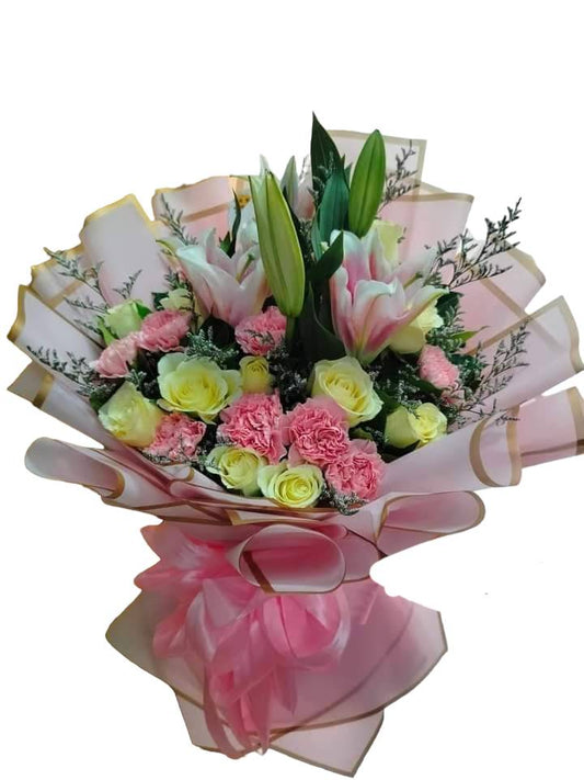 Mixed Pink Flowers Bouquet