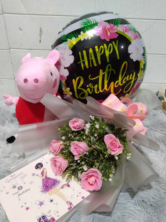 6 Pink Roses Peppa pig