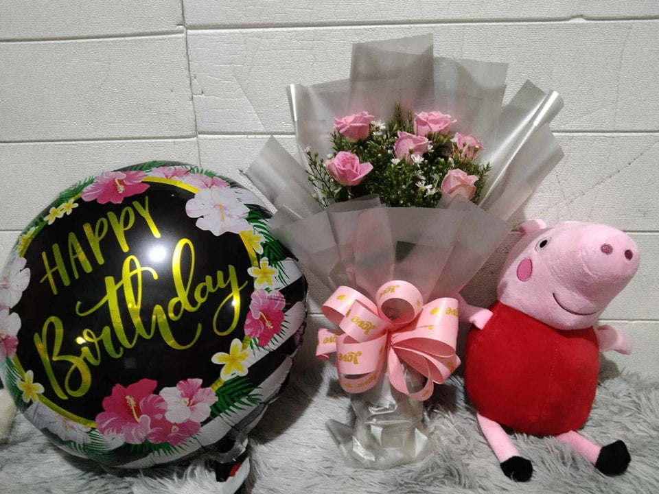 6 Pink Roses Peppa pig