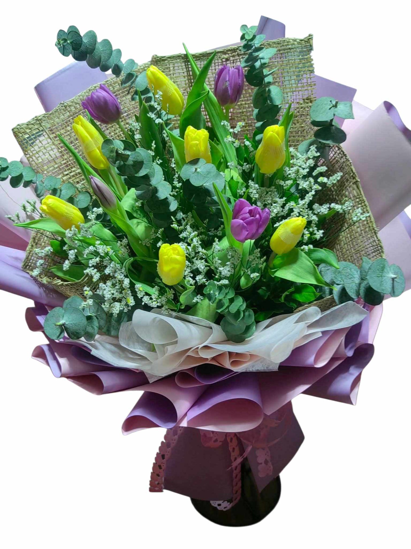 Purple and Yellow Tulips