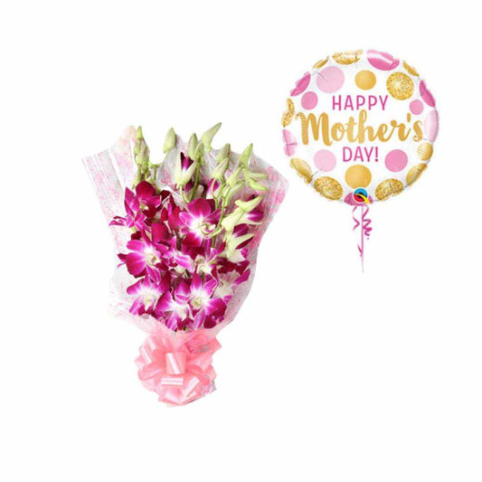 Purple Orchid  with Balloon