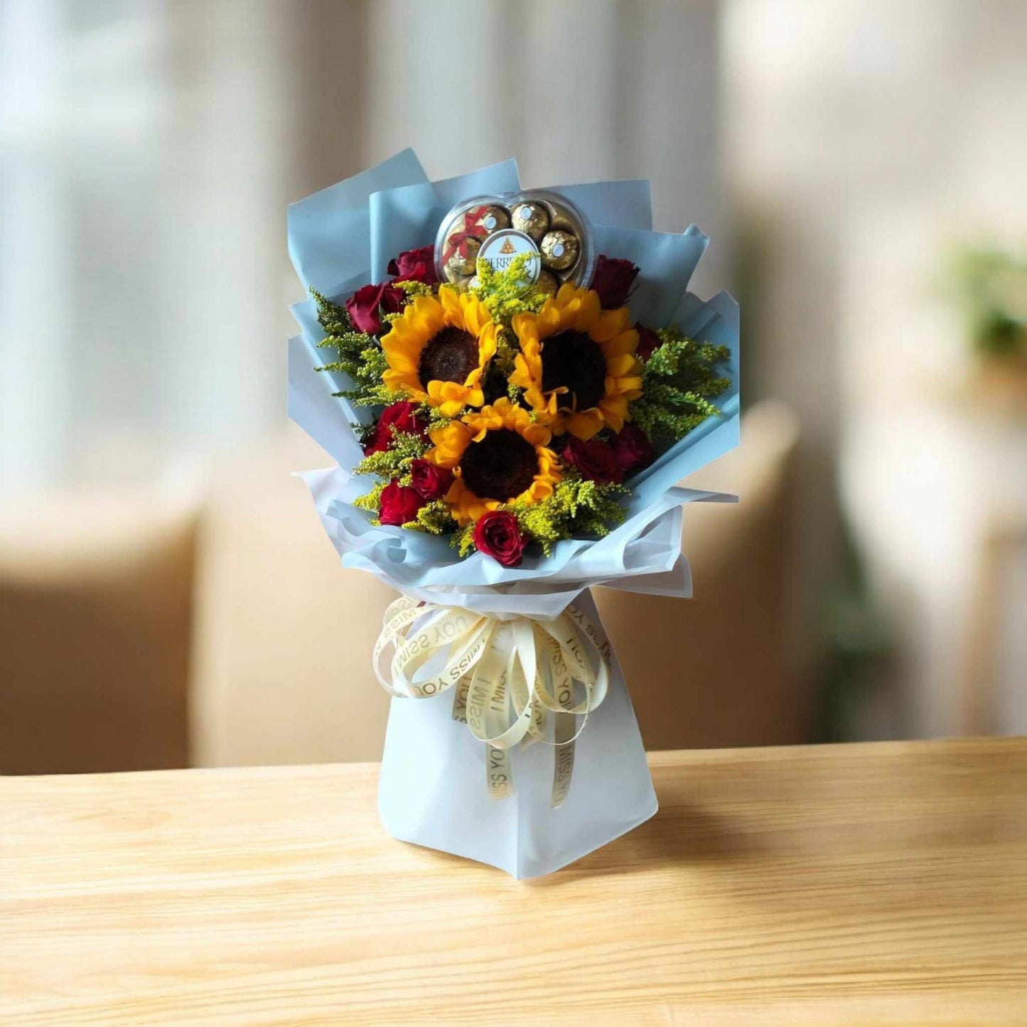 Roses Sunflowers and Ferrero