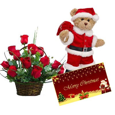 Santa With Roses Roses w/ Santa – Online Flower Express