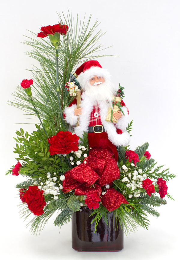 Santa With Roses Christmas Santa – Online Flower Express