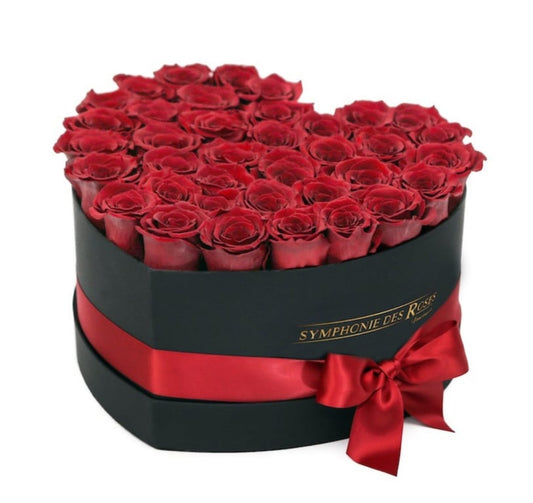 40 Roses in Heart Box