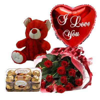 Roses Bear Ferrero and Balloon