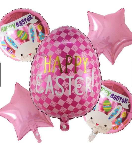 5pcs. set Easter Pink Egg Balloons