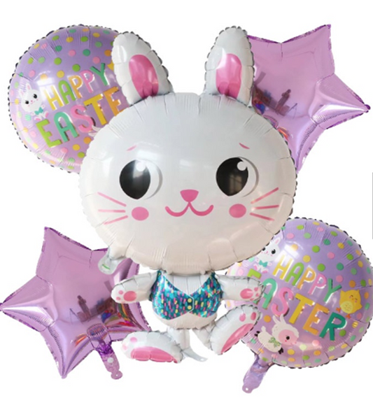 5pcs. set Easter Cute Bunny Balloons