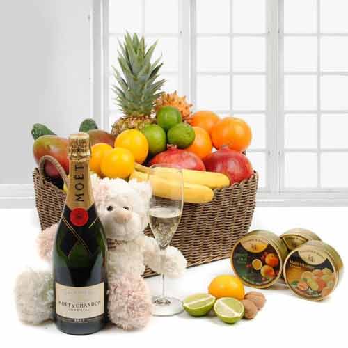Healthy Fruits Wine and Bear
