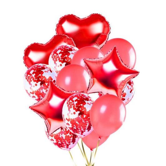 14Pcs. Red Balloon Confetti