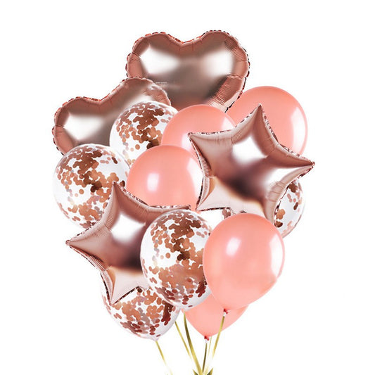 14Pcs. Rose Gold Balloon Confetti