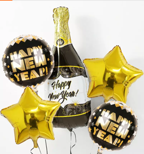 Champagne Happy New Year Foil Balloon